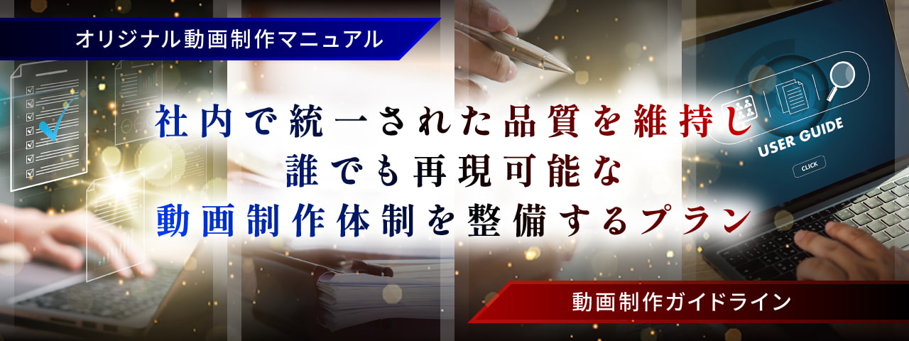 社内で統一された品質を維持し誰でも再現可能な動画制作体制を整備するプラン